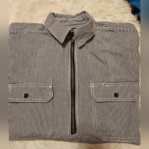 Men's Black and White Striped Jacket